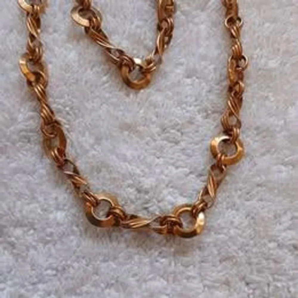 Vintage Kirks Folly Jewelry Set Gold Tone Necklace 16in Bracelet 7.5in Links